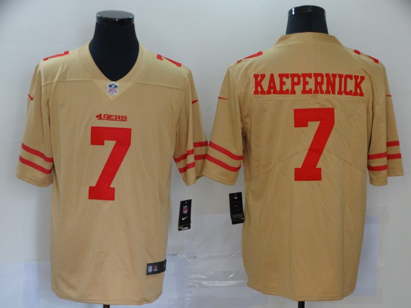 2020 Men San Francisco 49ers #7 Kaepernick yellow turn back Nike Vapor Untouchable Limited NFL Jerseys